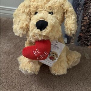 Brand New microwave Warmies Plush Dog Toy with Red Heart